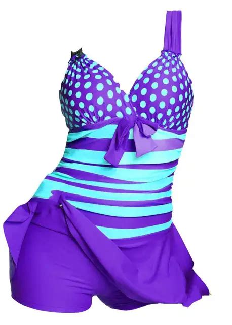 Buy Plus Size Women Bikini Set Sexy Tankini Set Shorts Dot Padded Push Up