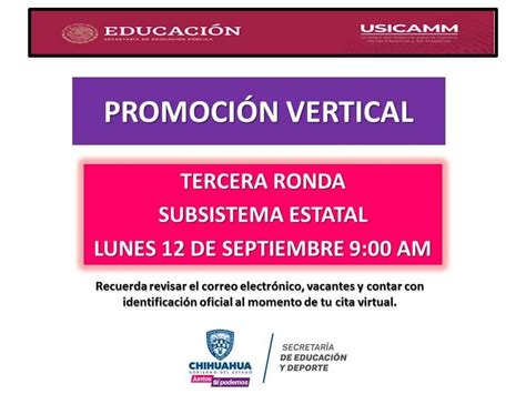 Promoción Vertical Tercera ronda subsistema Estatal USICAMM