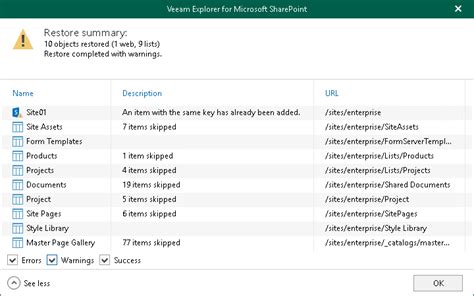 Step Review Summary Veeam Backup Explorers Guide