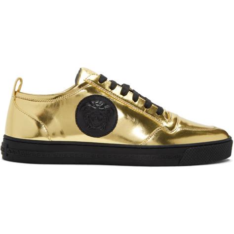 Versace Gold Medusa Sneakers in Metallic for Men | Lyst