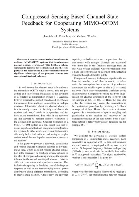 Pdf Compressed Sensing Based Channel State Feedback For Cooperating