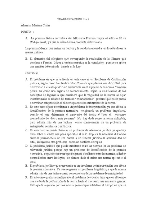 Tp Teoria De La Argumentacion Jca Trabajo Pactico Nro Alumna