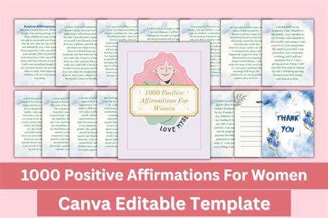 1000 Positive Affirmations For Women Graphic By Designmela01 · Creative