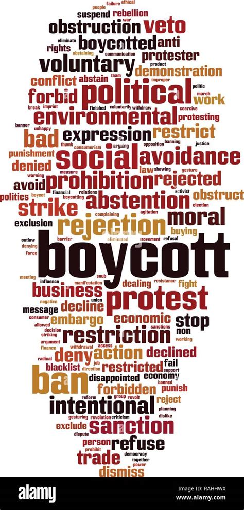 Boycott Word Cloud Concept Vector Illustration Stock Vector Image