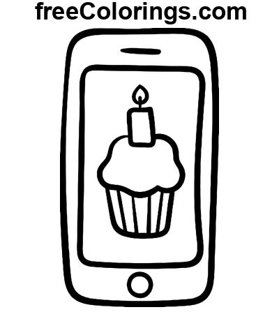 Ic Ne De T L Phone Portable Danniversaire Coloriages Gratuits Imprimer