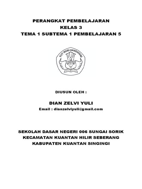 Rpp Kelas 3 Sub Tema 2 Pembelajaran 4 Sub Tema 2 Pdf