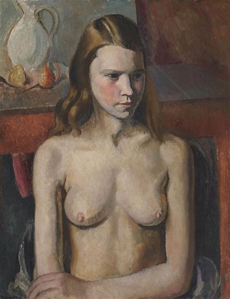 Bernard Meninsky Seated Nude Oil On Canvas X