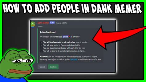 How To Add People In Dank Memer Rewritenew Update Youtube