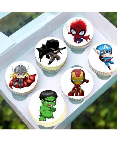 Pre Cut Superheroes 1A Edible Stand Up Wafer Paper Cupcake Toppers Cake