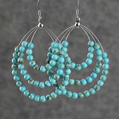 Hoop Earrings Are Handmade Using Turquoise Pictures Photos And Images