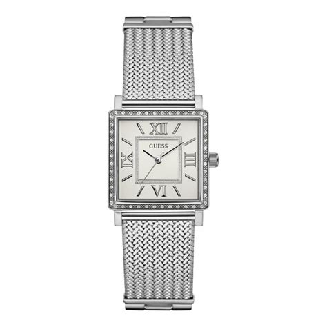 Guess Watches Guess Ladies Highline Silver Square Stone Set Bracelet Watch Watches From Faith