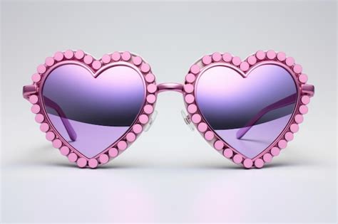 Premium AI Image | Mirrored Pink Heart Shaped Sunglasses