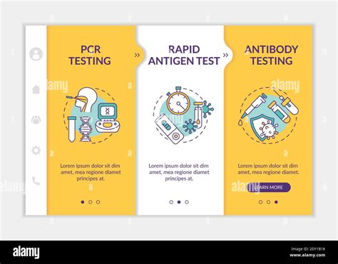 Coronavirus Testing Types Onboarding Vector Template Stock Vector Image