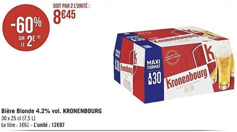 Offre Bière Blonde 4 2 Vol Kronenbourg chez Geant