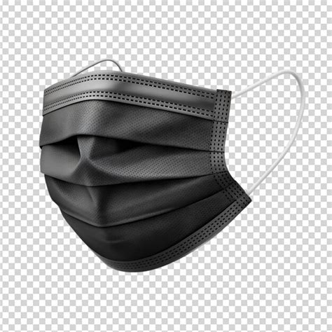 Black Medical Protective Face Or Surgical Mask Isolated On White