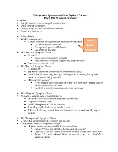 Schizophrenia Spectrum And Other Psychotic Disorders Schizophrenia