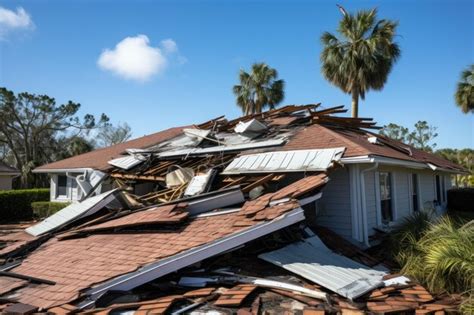 Premium AI Image The Roof Of A House In Florida Was Damaged By The