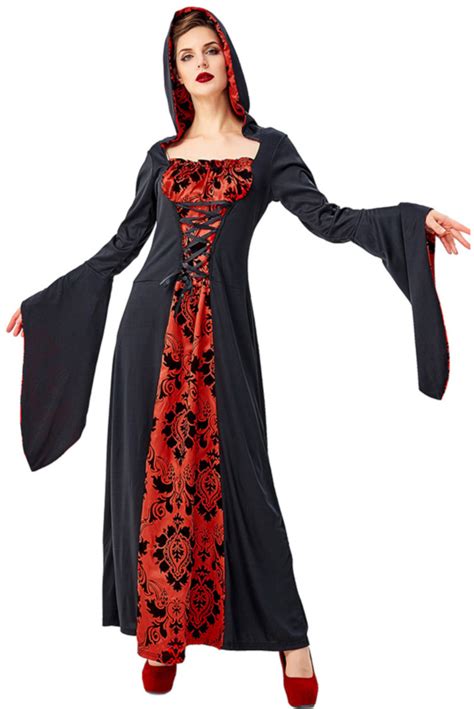 Black and Red Cloak Halloween Costume Red Costume Red and Black Costume