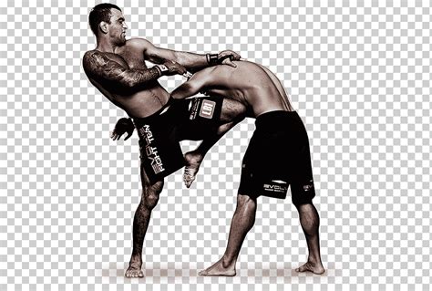 Dos Hombres Vistiendo Pantalones Cortos Negros Muay Thai Kickboxing