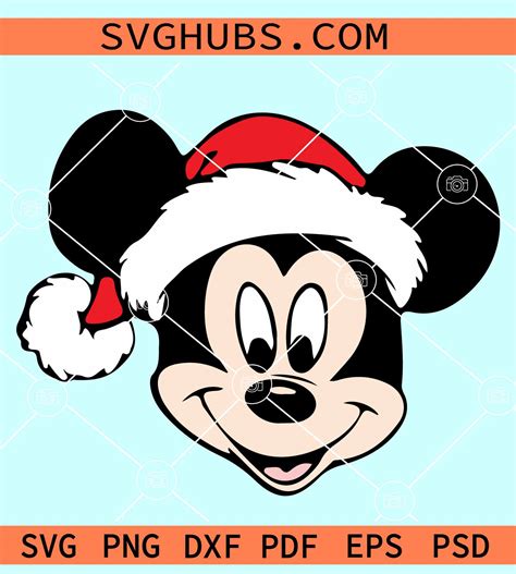 Mickey Mouse Head Christmas Svg Mickey Mouse Christmas Svg