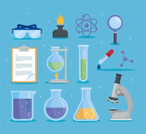 Premium Vector Chemistry Lab Icon Set