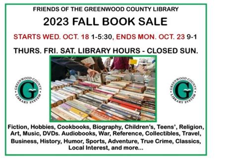 Greenwood Library Boosters Ready For Fall Book Sale SC Arts Hub