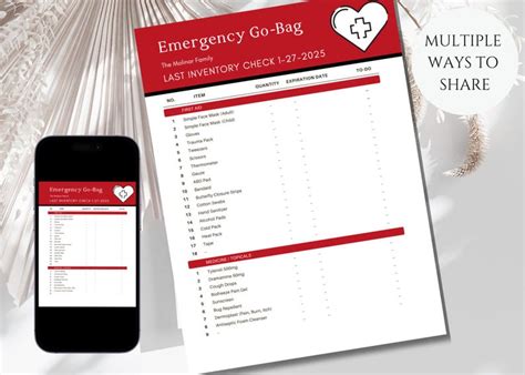 emergency evacuation checklist   bag bug  bag survival