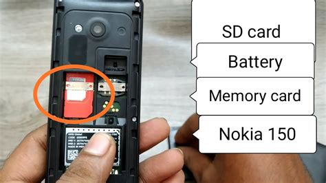 How To Insert SD Card Memory Card And Simcard Battery In NOKIA 150