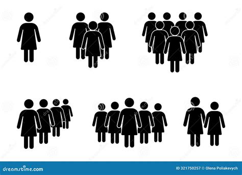 Black People Icons Group Silhouettes Social Interaction Symbols