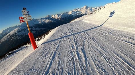 Golden Hour Les Arcs Vallandry To Les Arc 1800 Bluebird Skiing YouTube