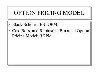 PPT Binomial Option Pricing Model BOPM PowerPoint Presentation