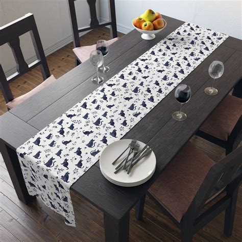 Cute Cats Table Runner Cat Table Runner Feline Lover Cat Decor Table Feline Dining Cat T