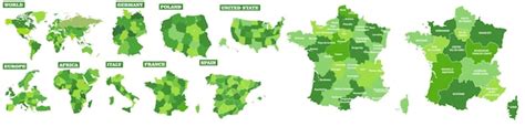 Premium Vector | The green map shows the number of countries in the world