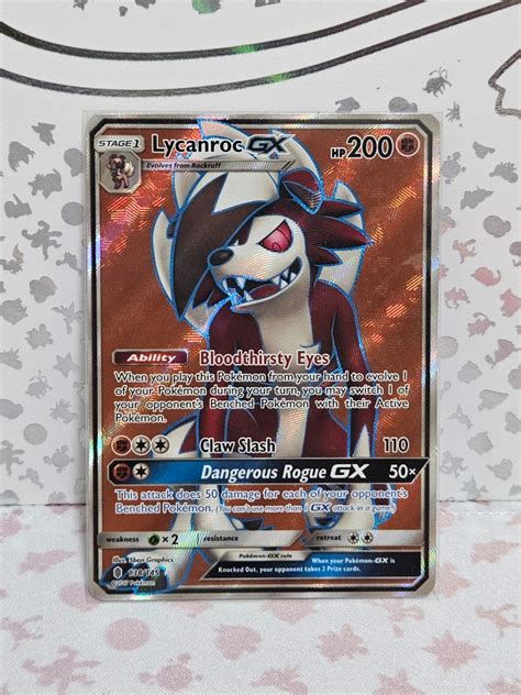 Lycanroc Gx Full Art Guardians Rising 138 Hobbies Toys Toys