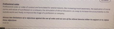 Solved Professional codes Professional codes or codes of | Chegg.com