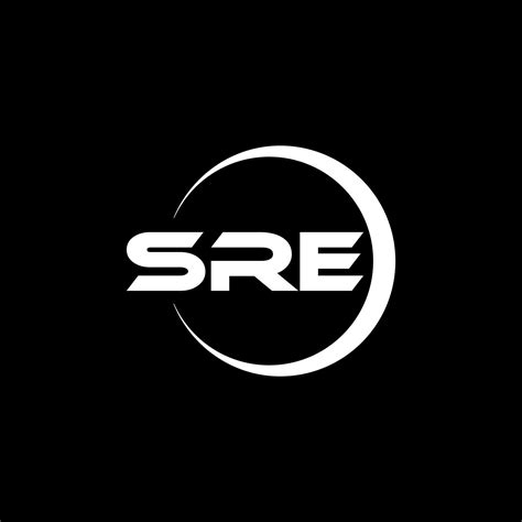 SRE letter logo design with black background in illustrator. Vector ...