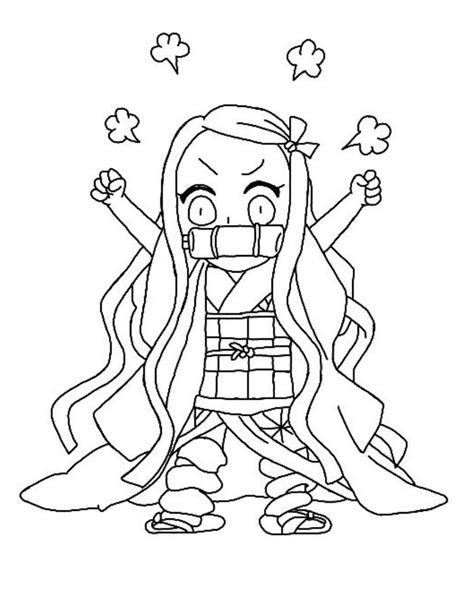 Nezuko Coloring Pages Free Printable Pdf