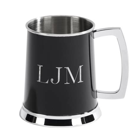 Personalized 20 Oz Stainless Steel Beer Tankard Mug With Polished