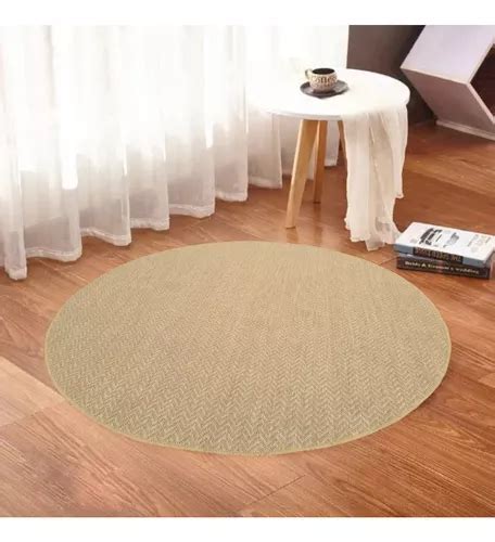 Tapete Sala Redondo 75x75 Sisal Fácil Limpar Sem Pelos Parcelamento