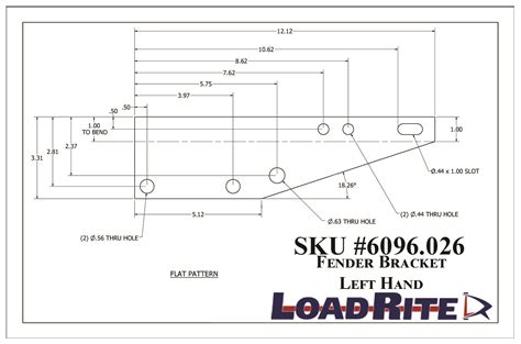 FENDER BRACKET - 12.12" × 3.31" × 0.164" - LEFT HAND | Load Rite Trailers