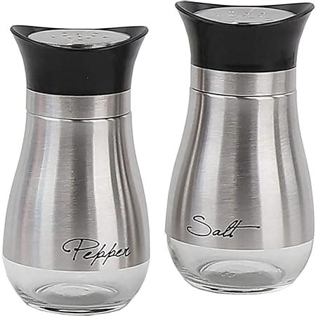 Amazon Basic Salt Pepper Shakers Stainless Steel Home Kitchen