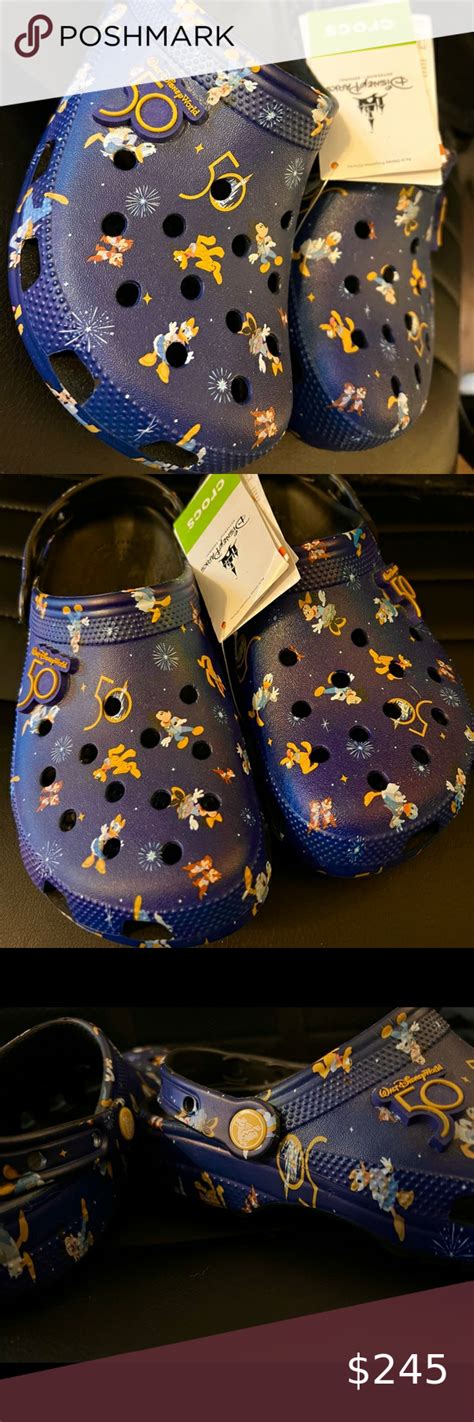 Disney World 50th Anniversary Crocs Nwt M 6 W 8 Mickey And Friends Blue