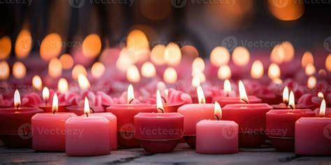 Pink candles, romantic background. Generative AI 30326507 Stock Photo ...