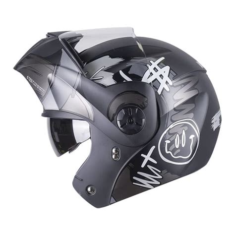 Casco Abatible Ich Brush Negro Mate Silver Visor Transparente