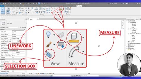 Revit Modify Tools Revit Selection Box Revit Line Work Measure