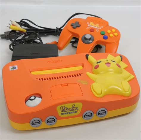 Nintendo 64 Pikachu Console System Orange Yellow Japan Game Nuj15791644