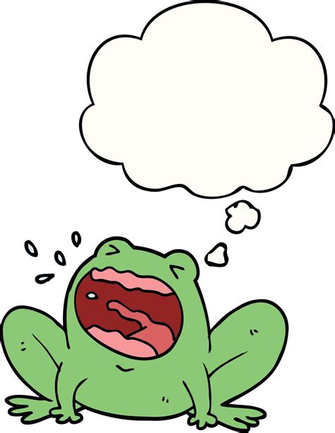 cartoon frog shouting and thought bubble 12031767 Vector Art at Vecteezy