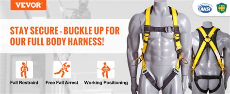 Vevor Safety Harness Full Body Harness Safety Harness Fall Protection