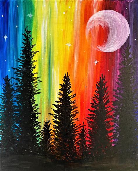 Rainbow Trees Painting