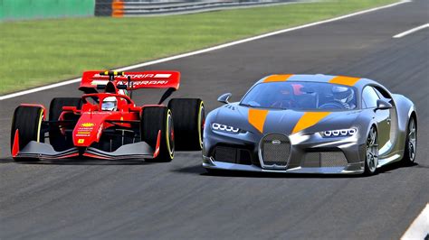 Bugatti Chiron Super Sport 300 Vs Ferrari F1 2021 Drag Race 20KM